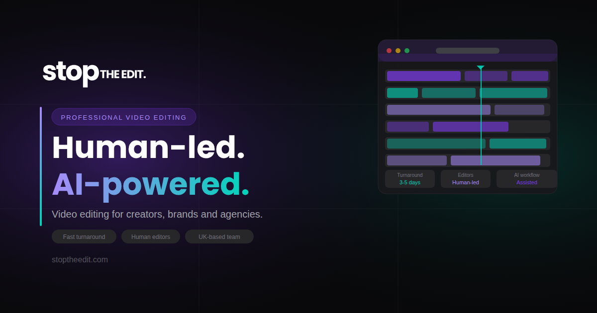 Edit Co Video Editing Company | Stop The Edit | Stop The Edit